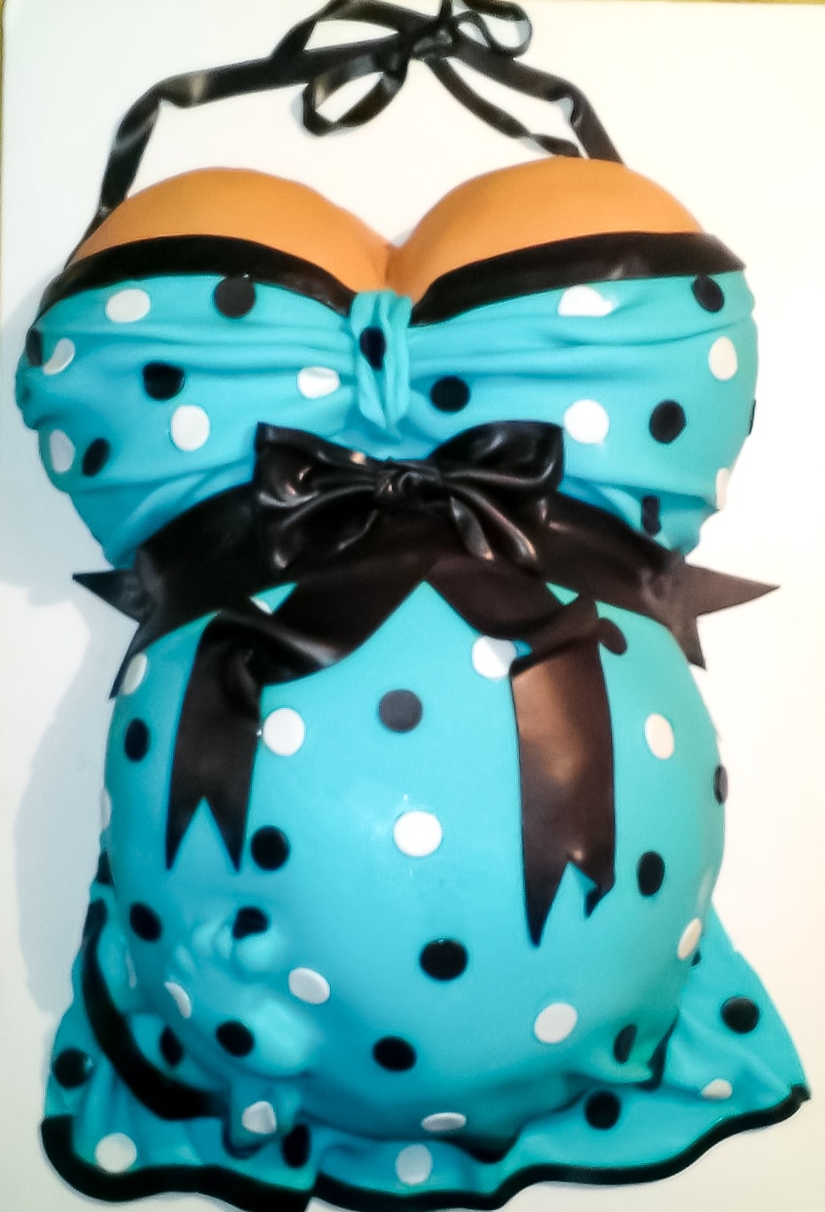 Retro polka dot bikini themed cake
